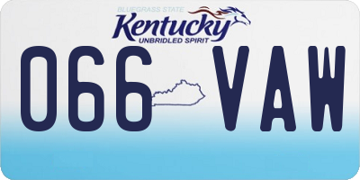 KY license plate 066VAW