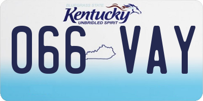 KY license plate 066VAY