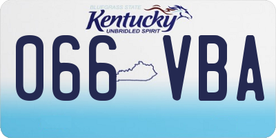 KY license plate 066VBA