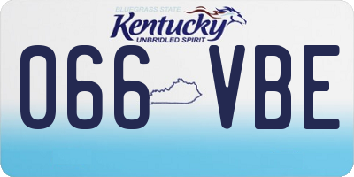 KY license plate 066VBE