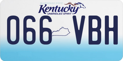 KY license plate 066VBH