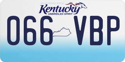 KY license plate 066VBP