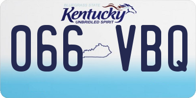 KY license plate 066VBQ