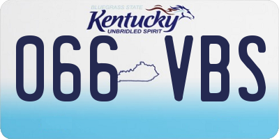 KY license plate 066VBS