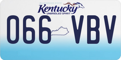 KY license plate 066VBV