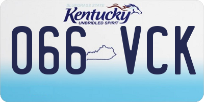 KY license plate 066VCK