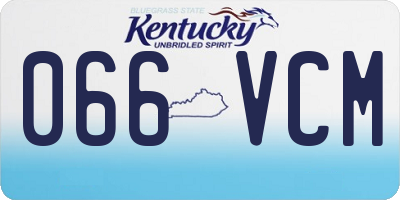 KY license plate 066VCM
