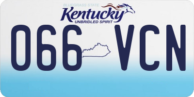 KY license plate 066VCN