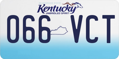 KY license plate 066VCT