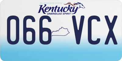 KY license plate 066VCX