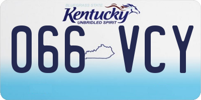 KY license plate 066VCY