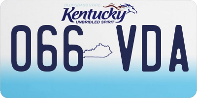 KY license plate 066VDA