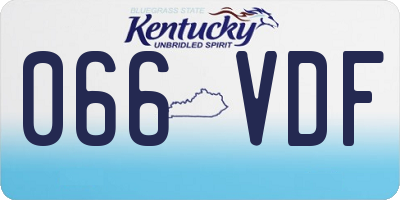 KY license plate 066VDF