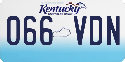 KY license plate 066VDN