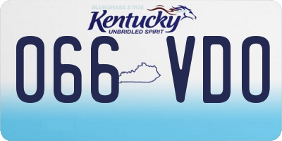 KY license plate 066VDO