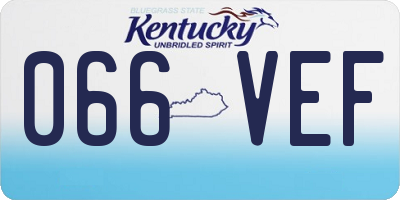 KY license plate 066VEF