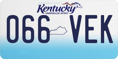 KY license plate 066VEK