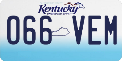 KY license plate 066VEM