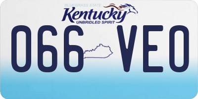 KY license plate 066VEO