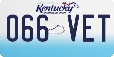 KY license plate 066VET