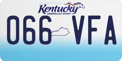 KY license plate 066VFA