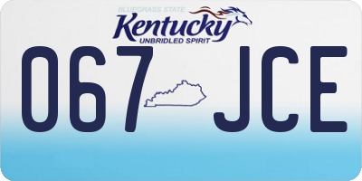 KY license plate 067JCE