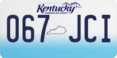 KY license plate 067JCI