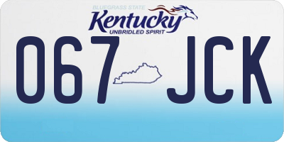 KY license plate 067JCK