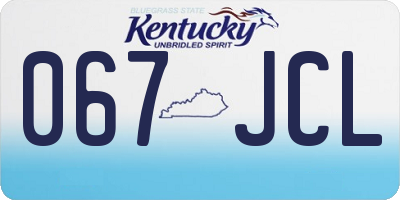 KY license plate 067JCL
