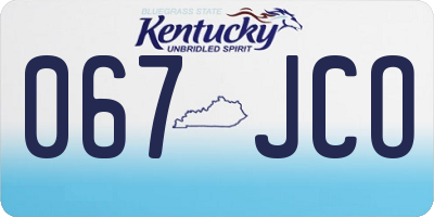 KY license plate 067JCO