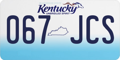 KY license plate 067JCS