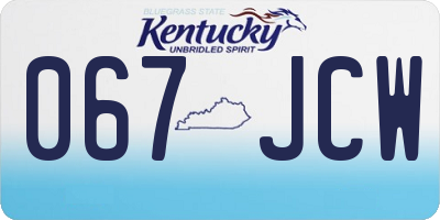 KY license plate 067JCW
