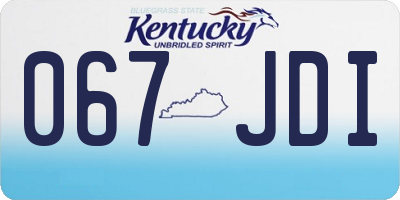 KY license plate 067JDI