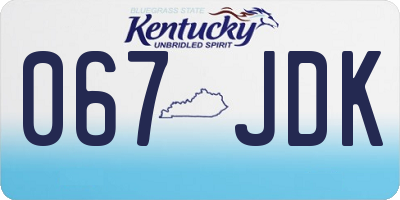 KY license plate 067JDK