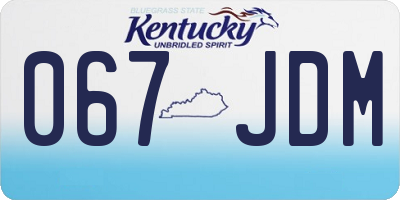 KY license plate 067JDM