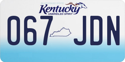 KY license plate 067JDN