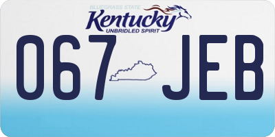 KY license plate 067JEB