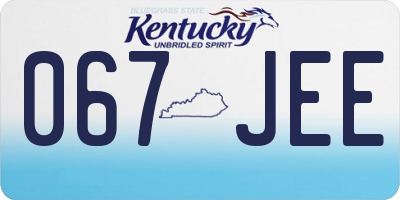 KY license plate 067JEE