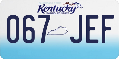KY license plate 067JEF