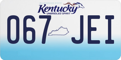 KY license plate 067JEI