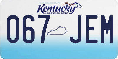 KY license plate 067JEM