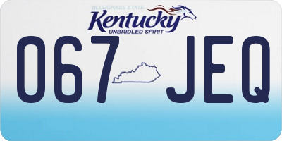 KY license plate 067JEQ