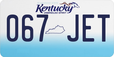 KY license plate 067JET