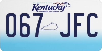 KY license plate 067JFC