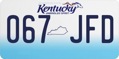 KY license plate 067JFD