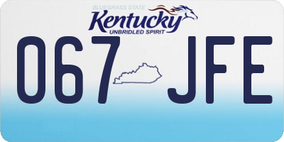 KY license plate 067JFE