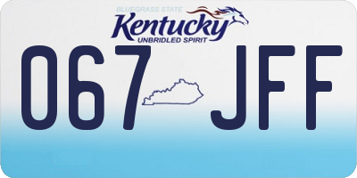 KY license plate 067JFF