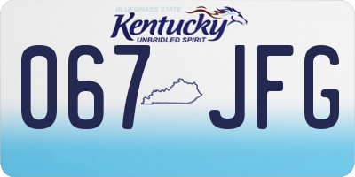 KY license plate 067JFG