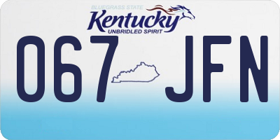 KY license plate 067JFN