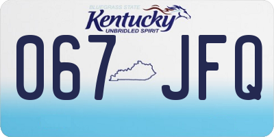 KY license plate 067JFQ